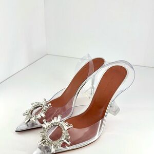 Amina Muaddi PVC Slingback Pumps – Clear / Transparent